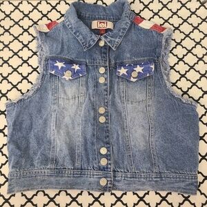 VTG L.E.I Denim Vest Americana Size Large